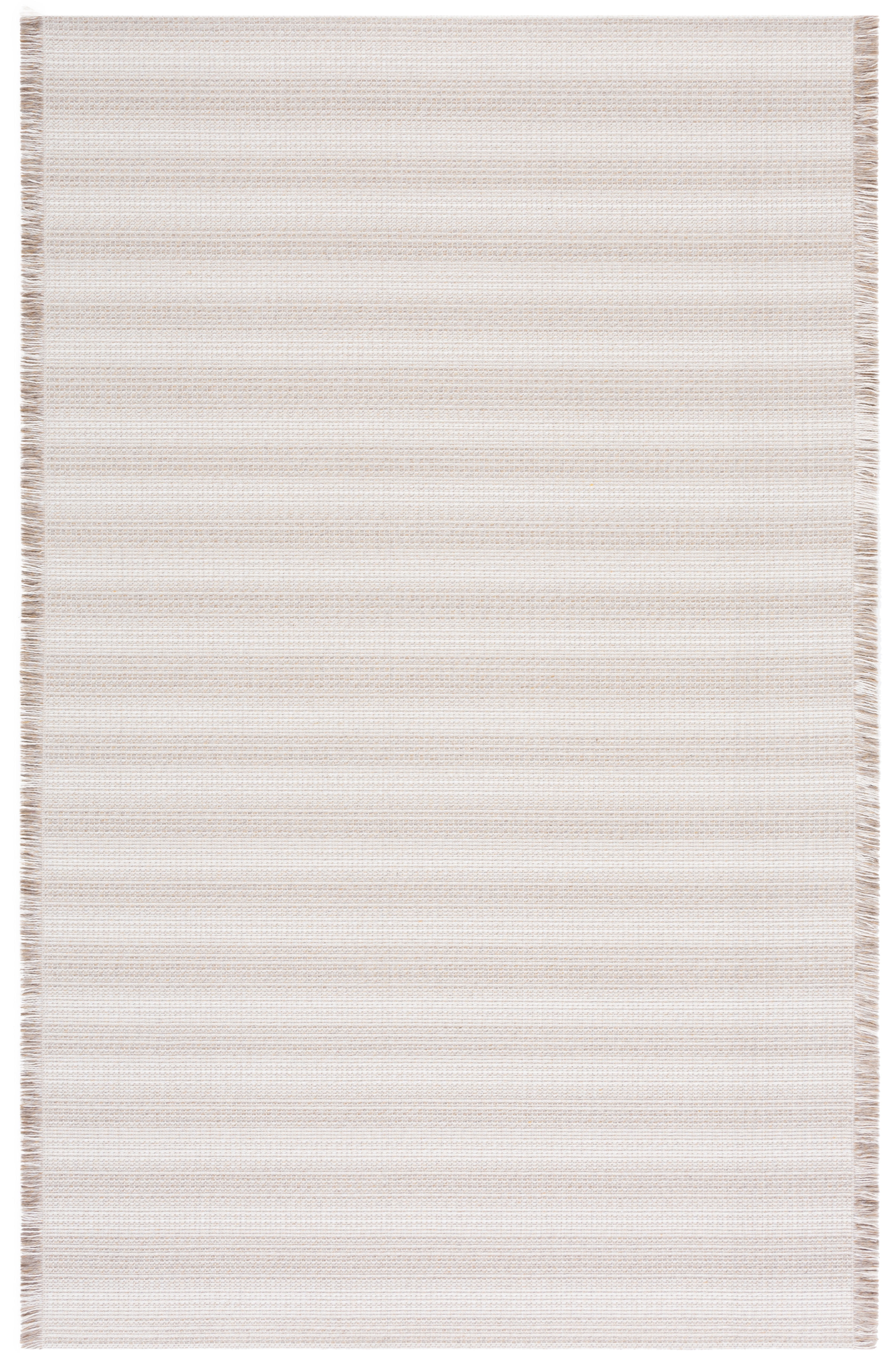 Ivory Taupe Flat Woven Synthetic Area Rug 5' x 7'