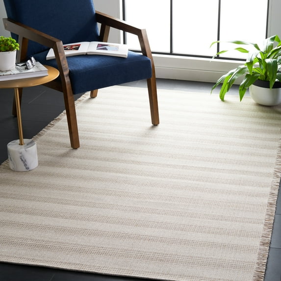 SAFAVIEH Augustine Thornton Striped Area Rug, Ivory/Taupe, 6'4" x 6'4" Square