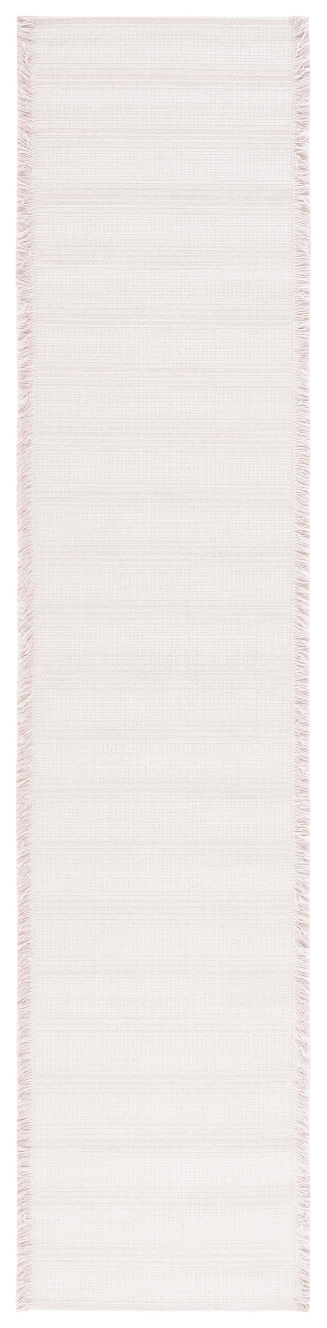 Augustine Ivory and Pink Boho-Mod Flatweave Runner Rug