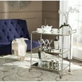 thumbnail image 1 of SAFAVIEH Aurelius 3-Tier Bar Cart with Handle and Casters, Silver/Mirror, 1 of 6