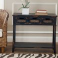 thumbnail image 1 of SAFAVIEH Autumn Country Rustic 3 Drawer Storage Console, Distressed Black, 1 of 5