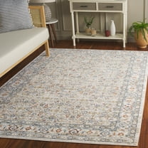 SAFAVIEH Avalon Jillian Floral Polyester Area Rug, Ivory/Light Blue, 5'3" x 7'6"