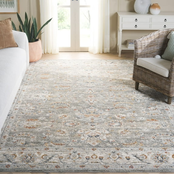 SAFAVIEH Avalon Malandra Floral Polyester Runner Rug, Ivory/Blue Gold, 2'2" x 8'