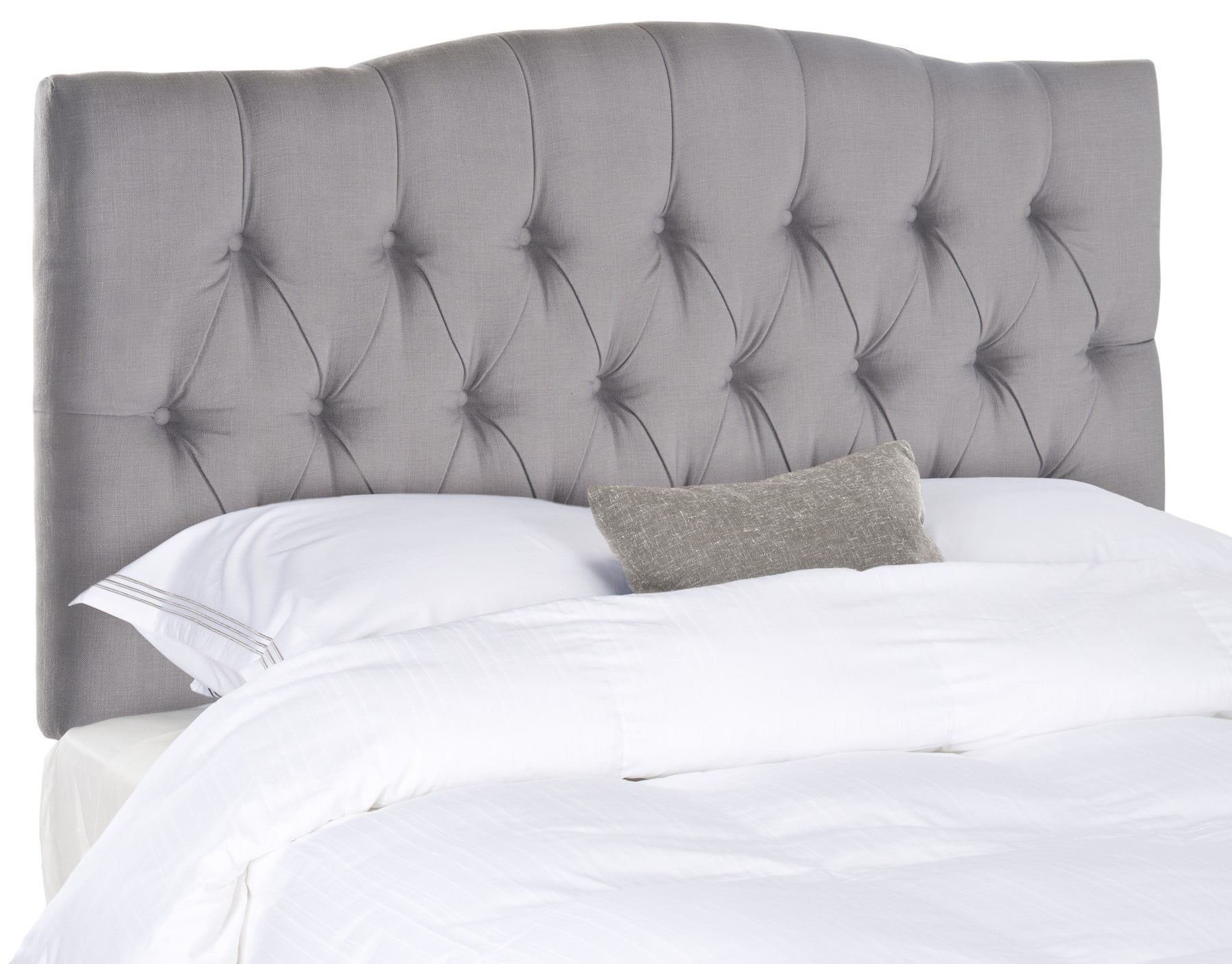 Full Arctic Gray Upholstered Tufted Headboard with Polyester Fabric