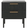 thumbnail image 1 of SAFAVIEH Axelle Modern 2 Drawer Nightstand,Black/Gold, 1 of 1