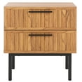 thumbnail image 1 of SAFAVIEH Axelle Modern 2 Drawer Nightstand,Oak/Black, 1 of 1