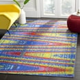 thumbnail image 1 of Safavieh Aztec Cuthbert Wavy Striped Area Rug, Blue/Multi, 5'1" x 7'6", 1 of 8