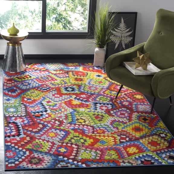 Safavieh Aztec London Geometric Area Rug, Green/Multi, 4' x 6'