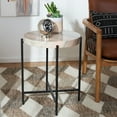 thumbnail image 1 of SAFAVIEH Azula Modern Stone Round Top Accent Table, Burnt Orange Stone, 1 of 8