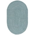 thumbnail image 1 of SAFAVIEH Braided Gino Distressed Machine Washable Reversible Area Rug, Teal/Green, 5' x 8' Oval, 1 of 12