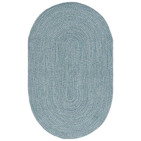 SAFAVIEH Braided Gino Distressed Machine Washable Reversible Area Rug, Teal/Green, 5' x 8' Oval