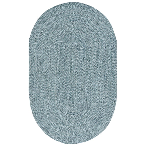 SAFAVIEH Braided Gino Distressed Machine Washable Reversible Area Rug, Teal/Green, 5' x 8' Oval