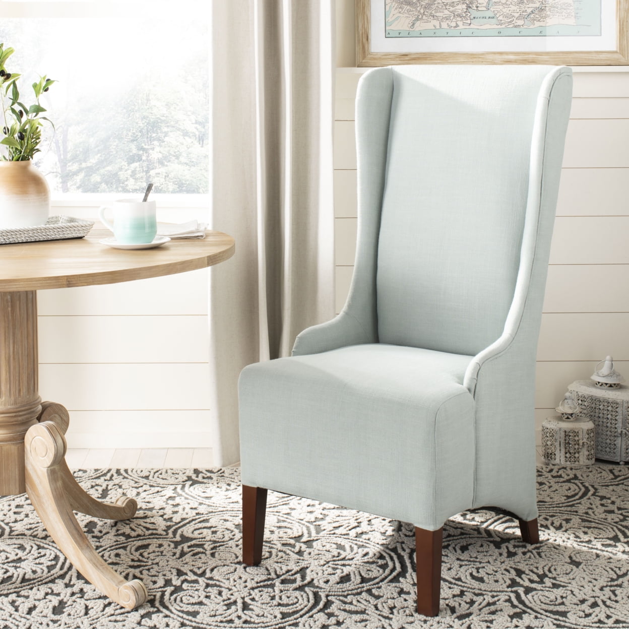 SAFAVIEH Bacall 20''H Linen Dining Chair Seafoam Green
