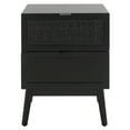 thumbnail image 1 of SAFAVIEH Baisley 2 Drawer Rattan Nightstand, Black (18 in. W x 15.7 in. D x 24 in. H), 1 of 13