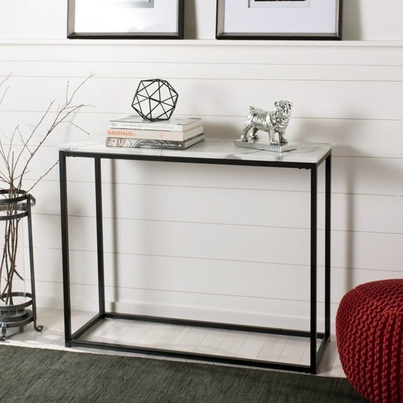 SAFAVIEH Baize Modern Contemporary Console Table, White/Grey