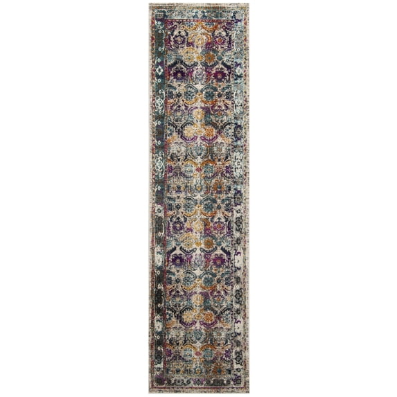 SAFAVIEH Baldwin Stanice Faded Bohemian Runner Rug, Cream/Multi, 2'2" x 8'