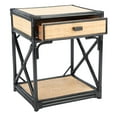 thumbnail image 1 of SAFAVIEH Bali Coastal 1 Drawer 1 Shelf Nightstand, Black/Natural, 1 of 14