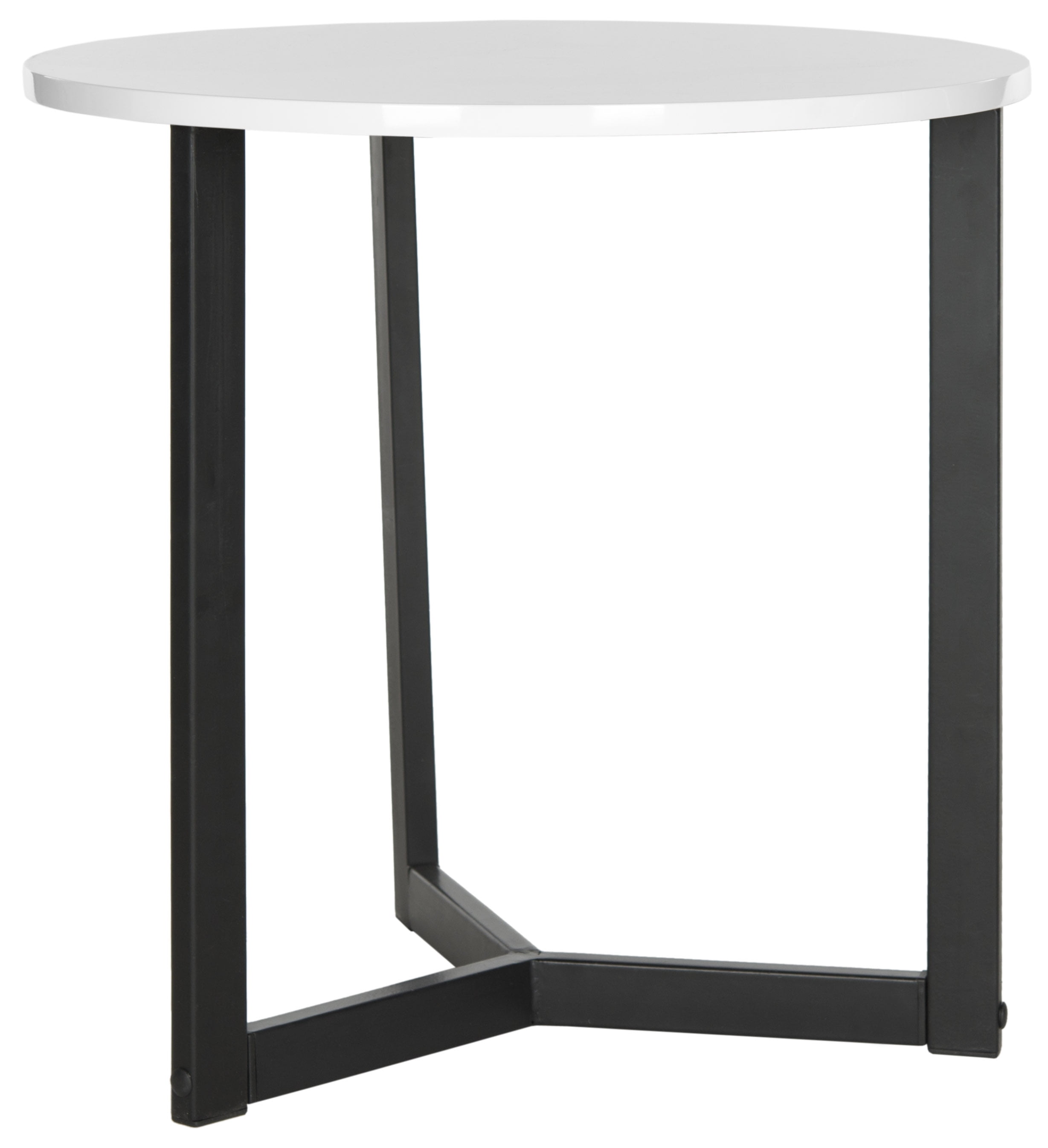 SAFAVIEH Ballard Mid Century Modern End Table, White/Black