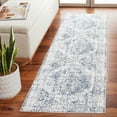 thumbnail image 1 of SAFAVIEH Baltimore Fedelma Medallion Polyester Machine Washable Runner Rug, Light Gray/Blue, 2'2" x 10', 1 of 11