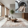 thumbnail image 1 of SAFAVIEH Baltimore Tamara Medallion Polyester Machine Washable Area Rug, Beige/Rust, 8' x 10', 1 of 12