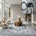 thumbnail image 1 of SAFAVIEH Baltimore Tamara Medallion Polyester Machine Washable Area Rug, Light Gray/Blue, 9' x 12', 1 of 12
