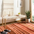 thumbnail image 1 of SAFAVIEH Bandelier Cowhide Leather Weave Tufted Bench, Natural/Off-White, 1 of 9