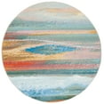thumbnail image 1 of SAFAVIEH Barbados Abstract Beach Outdoor Area Rug, Light Blue/Pink, 8' x 8' Round, 1 of 8