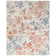 SAFAVIEH Barbados Andy Botanical Indoor/Outdoor Area Rug, Beige/Red, 8' x 10'5"