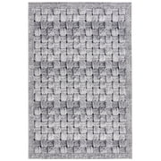 SAFAVIEH Barbados Asa Geometric Indoor/Outdoor Area Rug, Black/Ivory, 8' x 10'5"