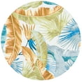 thumbnail image 1 of SAFAVIEH Barbados Banana Leaves Outdoor Area Rug, Gold/Green, 6'6" x 6'6" Round, 1 of 8
