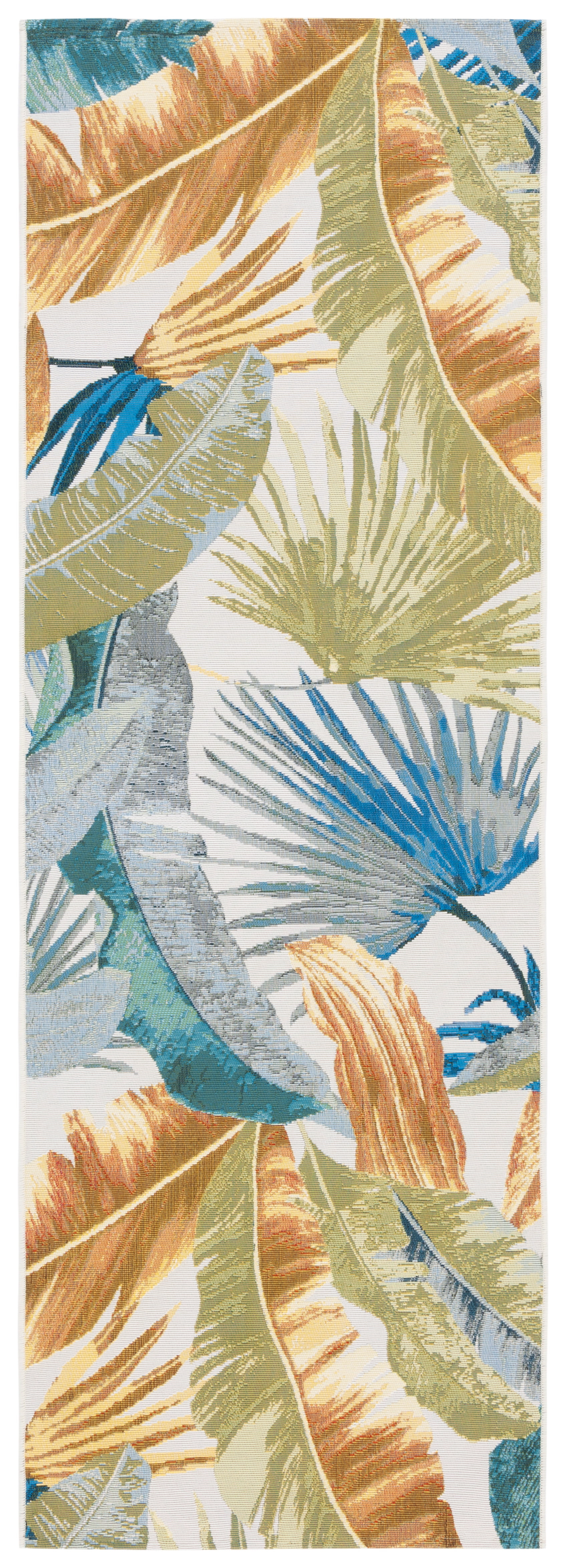 Safavieh Barbados Tappeto Tropicale Per Interni/Esterni – 198x282 Cm – Oro/Verde – Resistente A Macchie E UV - 2