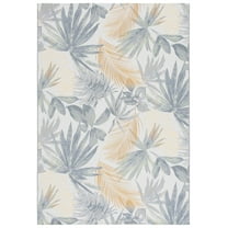 SAFAVIEH Barbados Bryanne Botanical Indoor/Outdoor Area Rug, Ivory/Grey Green, 8' x 10'5"