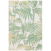 SAFAVIEH Barbados Cahir Botanical Indoor/Outdoor Area Rug, Ivory/Green, 8' x 10'5"