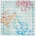 thumbnail image 1 of SAFAVIEH Barbados Coral Outdoor Area Rug, Teal/White, 8' x 8' Square, 1 of 8