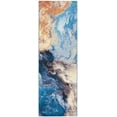 thumbnail image 1 of SAFAVIEH Barbados Creighton Abstract Indoor/Outdoor Runner Rug, Blue/Rust Gold, 2'8" x 8', 1 of 11
