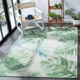 thumbnail image 1 of SAFAVIEH Barbados Distressed Palm Leaves Outdoor Area Rug, Green/Teal, 5'3" x 7'6", 1 of 10
