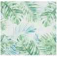 thumbnail image 1 of SAFAVIEH Barbados Distressed Palm Leaves Outdoor Area Rug, Green/Teal, 6'6" x 6'6" Square, 1 of 8