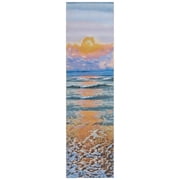 SAFAVIEH Barbados Dusk Waves Outdoor Runner Rug, Gold/Blue, 2'8" x 10'5"