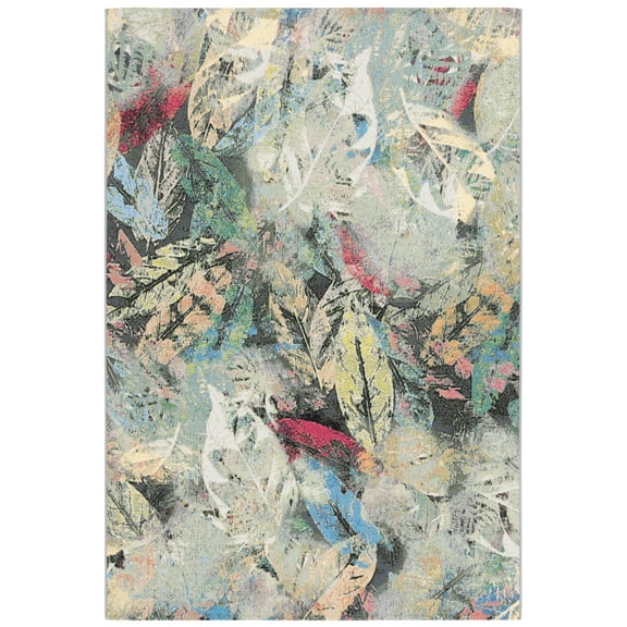 SAFAVIEH Barbados Eamon Botanical Indoor/Outdoor Area Rug, Black Green/Pink, 8' x 10'5"