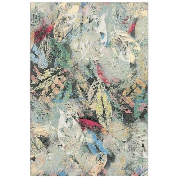 SAFAVIEH Barbados Eamon Botanical Indoor/Outdoor Area Rug, Black Green/Pink, 8' x 10'5"