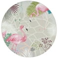 thumbnail image 1 of SAFAVIEH Barbados Flamingos Outdoor Area Rug, Grey/Pink, 8' x 8' Round, 1 of 8