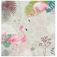 thumbnail image 1 of SAFAVIEH Barbados Flamingos Outdoor Area Rug, Grey/Pink, 8' x 8' Square, 1 of 8