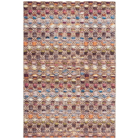 SAFAVIEH Barbados Kentigern Geometric Indoor/Outdoor Area Rug, Purple/Green Rust, 8' x 10'5"
