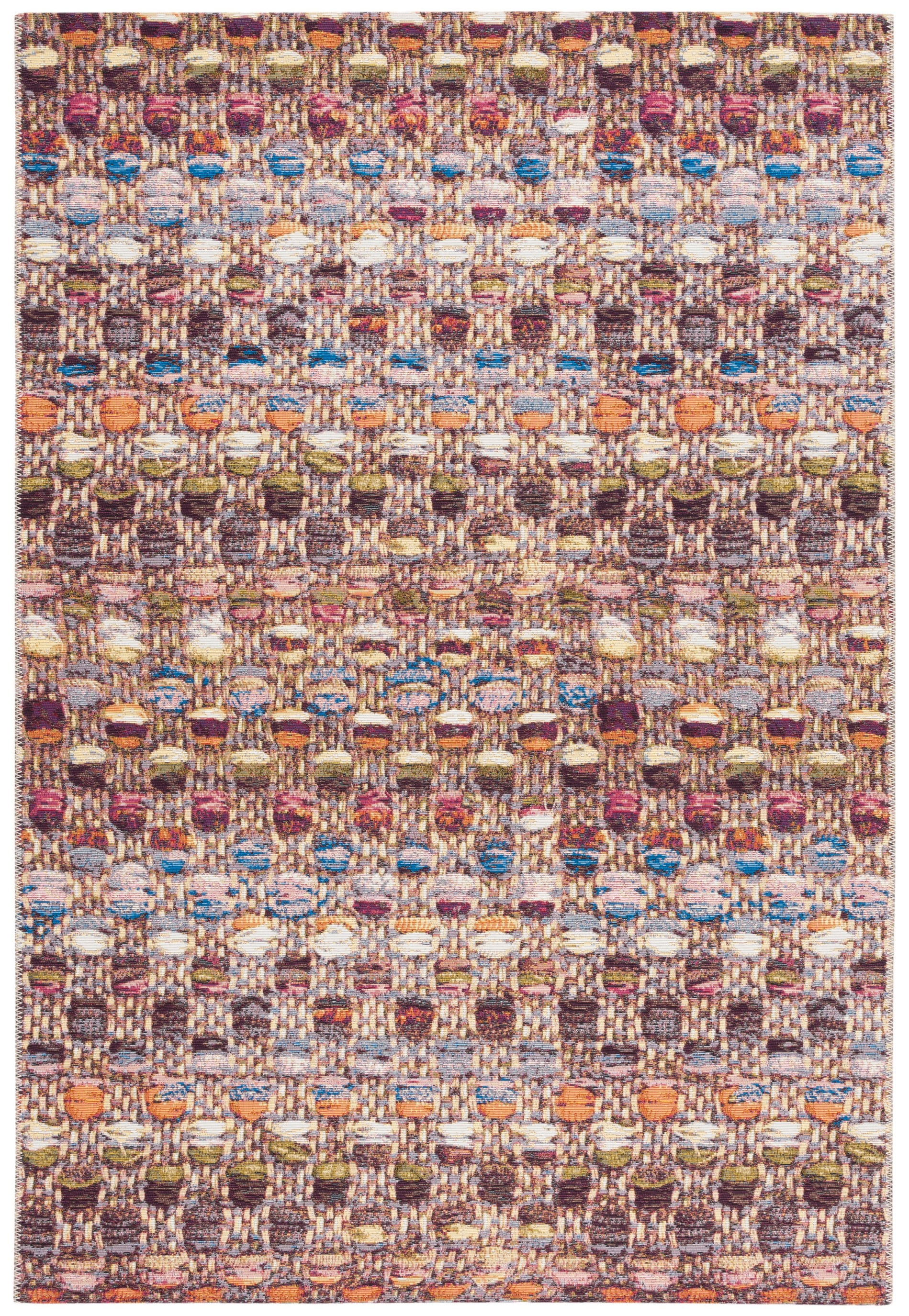 SAFAVIEH Barbados Kentigern Geometric Indoor/Outdoor Area Rug, Purple/Green Rust, 9'10" x 12'5"