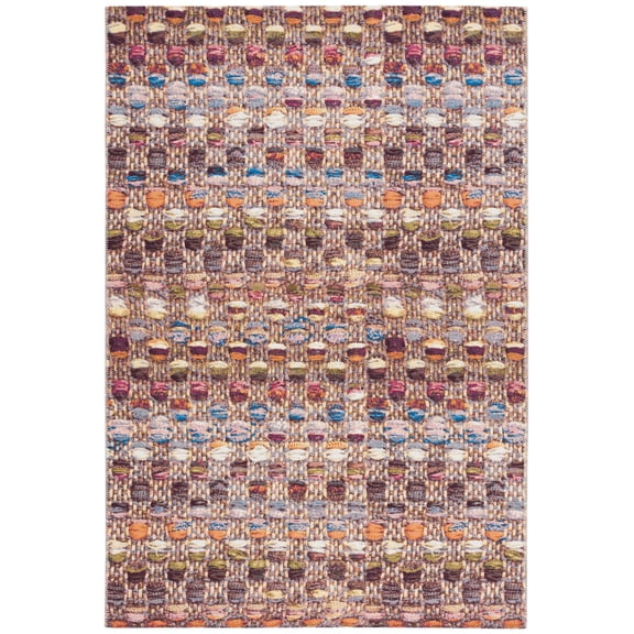SAFAVIEH Barbados Kentigern Geometric Indoor/Outdoor Area Rug, Purple/Green Rust, 9'10" x 12'5"
