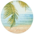 thumbnail image 1 of SAFAVIEH Barbados Palm Leaves Outdoor Area Rug, Gold/Blue, 8' x 8' Round, 1 of 8