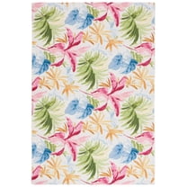 SAFAVIEH Barbados Paul Botanical Indoor/Outdoor Area Rug, Ivory/Green Rust, 8' x 10'5"
