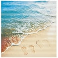 thumbnail image 1 of SAFAVIEH Barbados Sand Footprints Outdoor Area Rug, Gold/Blue, 8' x 8' Square, 1 of 8