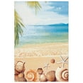 thumbnail image 1 of SAFAVIEH Barbados Sea Shells Outdoor Area Rug, Gold/Blue, 5'3" x 5'3" Square, 1 of 6