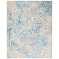 thumbnail image 1 of SAFAVIEH Barbados Tobon Botanical Indoor/Outdoor Area Rug, Light Blue/Ivory, 9'10" x 12'5", 1 of 11